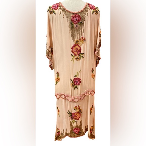 TRACY REESE Silk Chiffon Beaded Dress w/Slip NWT 12 - Picture 5 of 16